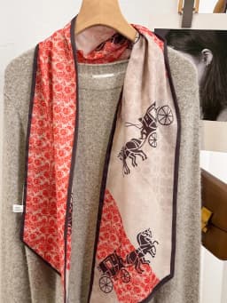 Silk Velvet Printed Scarf Women's Versatile Long Stripe Elegance Carriage Neck Protection Thin Style Spring Autumn Scarf Shawl