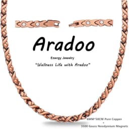ARADOO Serpentine Luxury Pattern Pure Copper Necklace for Men Women Premium Collar Jewelry Gifts