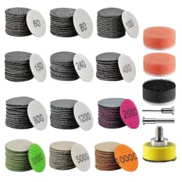 1Inch 25MM Wet Dry Sanding Disc 186/203/245Pcs Assorted Grit 60-10000 with 1/8" 1/4" Shank Backing Pad Interface Pad Sanding Pad