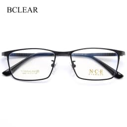 BCLEAR Fashion High Quality Titanium Men Glasses Frame Optical Prescription Eyeglass Full Rim Business Comfortable Light Weight