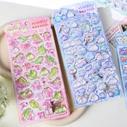 1 pc/4 pcs Cute Cartoon Birds Bear Drop 3D Relief Stickers Journaling DIY Diary Stationery Sticker Decor School Supplies