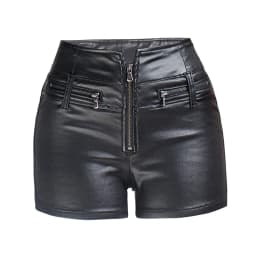 Black PU Leather Shorts Y2k Shorts Women's Spring and Summer High Waist Bag Hip Sexy Nightclub Tight Shorts Women's Pants шорты