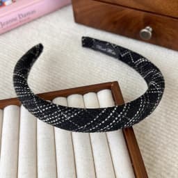 Autumn New Small Fragrant Style Tweed Plaid Sponge Headband for Woman Girls Elegant Hair Hoop Hair Band Fashion Hair Accessories