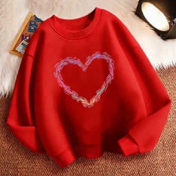 Funny Children's Sweatshirt Pullover Love Heart Crew Neck Graphic Print Hoodie Boy/Girl Kids Hoody