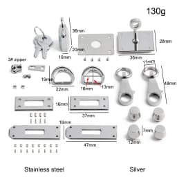 1/3/5Sets Big size High-Grade Solid stainless steel Lock Set For Classic Luxury Bags Padlock with Keys Replacement Accessories