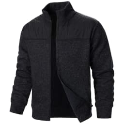 Men's Patchwork Sweatshirts Stand Collar Jacket Slim Fit Cardigan Streetwear Sportswear Casual Zip Up Coat Outdoor Tracksuit Men