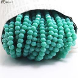 Isywaka Solid Army Green Colors 4*6mm 50pcs Rondelle Austria Faceted Crystal Glass Beads Loose Spacer Round Beads Jewelry Making