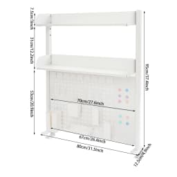 37" Clamp-on Pegboard with Accessories, No Drill Desk Shelf, 2-Tier Organizer with Hooks & Tray, Space Saving Storage Rack for Home Office & Dorm