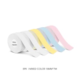 3/5/10PK Continuous Label Tape 15mmx7m Self-adhesive Sticker Thermal Paper Compatible for Marklife P12 P15 D30 Q30 Label Printer