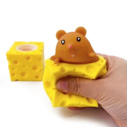 4CM Stress-relieving Pet Cheese Mouse Cheese Pinch Fun Stress Ball Vent Squirrel Cup Prank Toy Fidget Toys