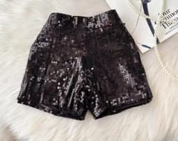 Basics Vintage High Waist Chic Glitter Sequin Short Pants Hotsweet Fashion Streetwear Club High Street Women Casual Clothing