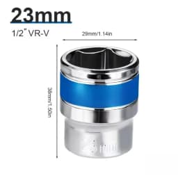 1/2Inch Blue Drive Short Hex Sockets for Nut Removal 8-32mm Socket Spanner, CR-V Steel Socket Set For 1/2 Socket Set