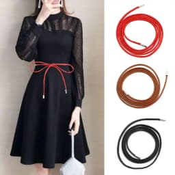 Thin Knot Rope Belt Leather Round Cord Women's Belt Decorative Knotted Waist Rope Decorative Skirt Coat Sweater String Waist