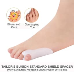 Pexmen 2/4Pcs Gel Pinky Bunion Corrector Little Toe Separator Bunionette Pads Toe for Pain Relief of Corn Callus and Blisters