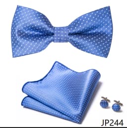 Great Quality Silver Office Butterfly Hanky Cufflink Set Bowtie For Men Geometric Hombre Formal Clothing