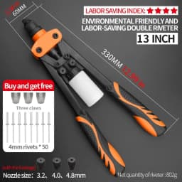 Hand Rivet Gun Set Professional Rivet Nut Riveter Construction Stapler DIY Hand Tool Riveter Tools Embody 50pcs Rivet Nut