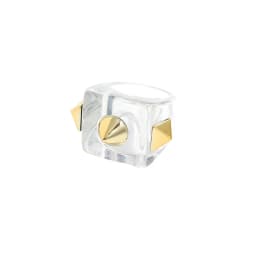 2024 New Trendy Geometric Square Round Resin Acrylic Chunky Rings for Women Girls Punk Style Knuckle Flower Rings Jewelry