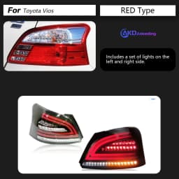AKD Tail Lamp for Toyota Vios LED Tail Light 2008-2013 Vios Rear Fog Brake Turn Signal Automotive Accessories