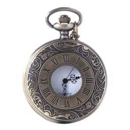 Roman Scale Display Vintage Pocket Watch Necklace Chain Quartz Pendant Bronze Chain Clock Leisure Silver Retro Hanging Watch
