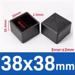 Black Square Chair Leg Caps PVC Non-slip Table Foot Dust Cover Socks Floor Protector Pads Pipe Plugs