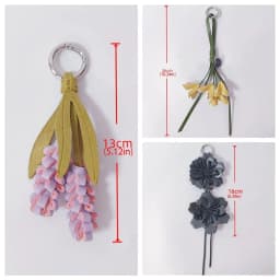 Multi-color Purple Pu Leather Flower Pendant Hanger Lavender Pu Flower Keychain Weave Fashion Bag Charm Car Keyring