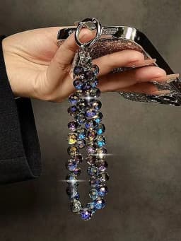 Luxurious Sparkling Diamond Crystal Pearl Wrist Strap, Portable Chain, Phone Charm Clip for Universal Use on Mobile Phone