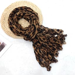 Fashionable Trend Gradient Blue Fold Shawl Soft Retro Pleated Long Scarf Sunscreen Scarf Spring Summer