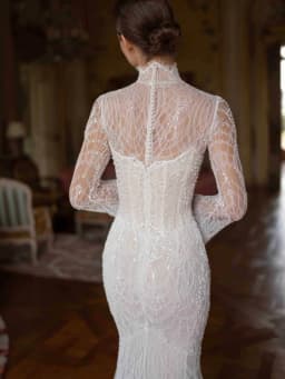 Detachable Train Illusion Beaded Lace Wedding Dress With Corset Mermaid Long Bridal Gown Customized Exquisite Dresses For Bride