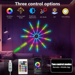 RGBIC Firework Strip Lights LED Bluetooth APP Control Neon Strip USB 5V Changing Smart Lamp Sync Music Bedroom Decor Dream Light