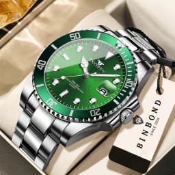 BINBOND Quartz Watches For Couples And Friends Orginal Design Auto Date Stainless Steel Durable Men's Watch Luxury Reloj
