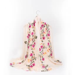 Spring Summer Cotton Linen Long Scarf for Women Literary National Style Dual-Purpose Embroidered Travel Sunscreen Shawl