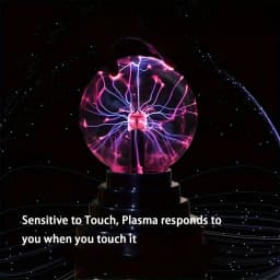 RGB Electrostaticion Plasma Ball Lamp - Touch Control Lightning Globe, USB Powered Color-Changing Mood Light with Glass Cover