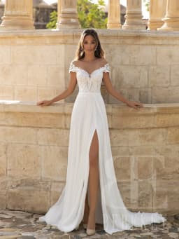 BEBEKEY Customized Elegant Lace Wedding Dress Appliques Wedding Party Gown A-Line Bridal Dresses Side Split Formal Gowns Robe