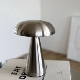 Retro Mushroom Table Lamp LED Touch Control 3 Color Dimming Rechargeable Night Light Coffee Bar Restaurant Desktop Decor Lamp