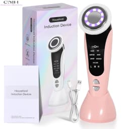 7 in 1 Facial Massager LED Light Therapy Skin Care Device Import Export Blackhead Remover Patented Electrode Head for Deep Clean