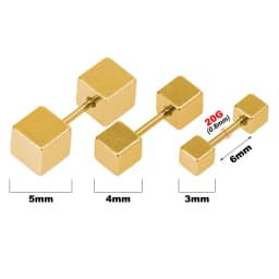 3Pcs 20G Screw Back Ball Tragus Stud Cartilage Earrings Helix Ear Piercing Jewelry Round Cone Square Surgcial Steel Stud Earring