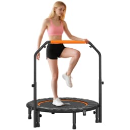 HOMCOM 40" Foldable Mini Fitness Trampoline w/ Foam Handle, Orange