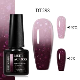 MEET ACROSS 7ml Glitter Sequins Thermal Gel Nail Polish 3 Layers Temperature Color Changing Semi Permanent UV Gel Varnish Nails