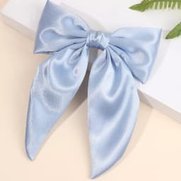 Chiffon Bow Hair Clip Women Medium Bowknot Satin Hairpin Barrettes Girls Solid Color Ponytail Hair Accessories Headwear Gift