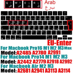 Compatible Keyboard Cover for 2022 MacBook Air 13.6 M2 A2681/2021 2023 MacBook Pro14 16 M1 A2442 A2485 A2779 A2780 with Touch ID