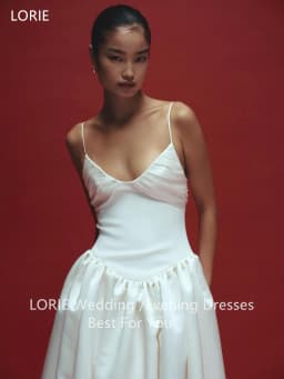 LORIE Elegant Satin Strapless Wedding Dresses A-Line Sleeveless Bride Prom Gown Pleat Side Slit Bridal Gowns Customized