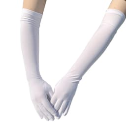 1 Pair Milk Silk Elastic Dance Bridal Long Gloves Elegant Wedding Party Stage Performance Breathable Summer Sunscreen Mittens
