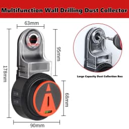 2 in 1 Drill Dust Collector & Laser Level 360° Rotatable Drilling Dust Collector Electric Self-mounting Vacuum Sucker Drilling