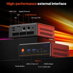 PELADN Mini PC AMD Ryzen 5 5600H (6C/12T, up to 4.2GHz), WiFi 6/ BT5.2 Micro PC for Gaming 3-Year Warranty & Office Barebone