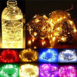 10pcs 2/3Meter Copper Wire LED String Fairy lights Holiday lighting Fairy Garland For Christmas Tree Party Decoration navidad