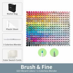 Ohuhu Honolulu B Marker Pen Set Color Markers Alcohol Art Markers Refillable Dual Tips Sketching Drawing Manga School Supplies