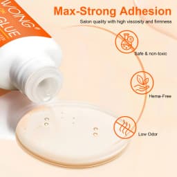 Twoing Waterproof Liquid Nail Adhesive,Long-Lasting & Fast-Drying, Formaldehyde-Free, Compatible with Acrylic Nails Fake Nails
