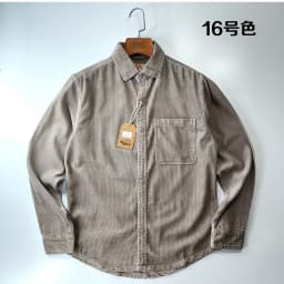 Autumn Winter New American Retro Long-Sleeve Lapel Corduroy Shirt Men's Fashion 100% Cotton Washed Single Pocket Casual Blouses