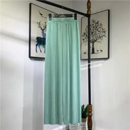 Women's Summer Chiffon Wide Leg Pants Casual Candy Color Loose Long Pants Lady Chic Solid Color High Waist Wide Leg Trousers