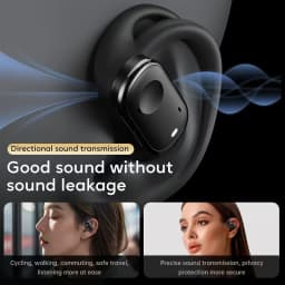 Open-Ear Headphones with Stable Comfort & Hi-Res Sound Pure Bass Boost Bluetooth 5.3 Earbuds OWS Wireless Headphones for Sports